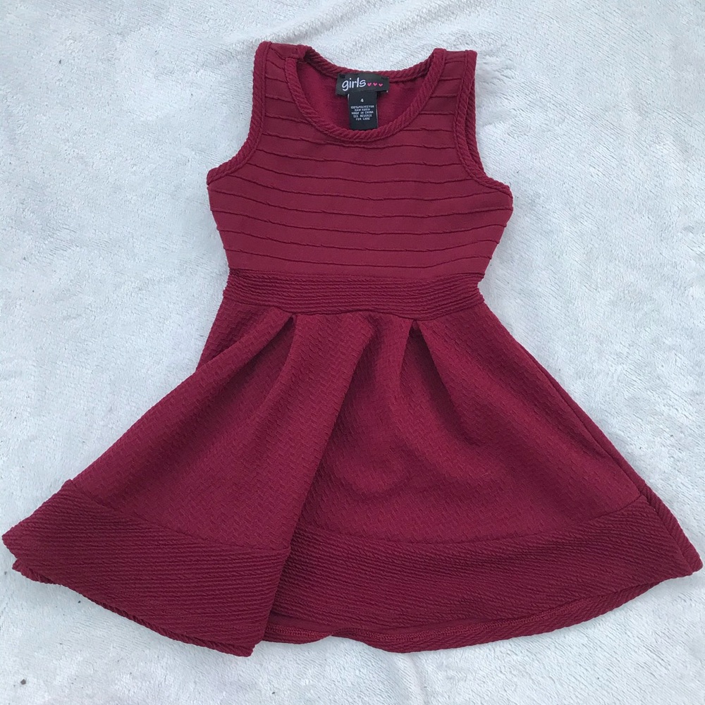 Girls Burgundy Semi-Formal Dress